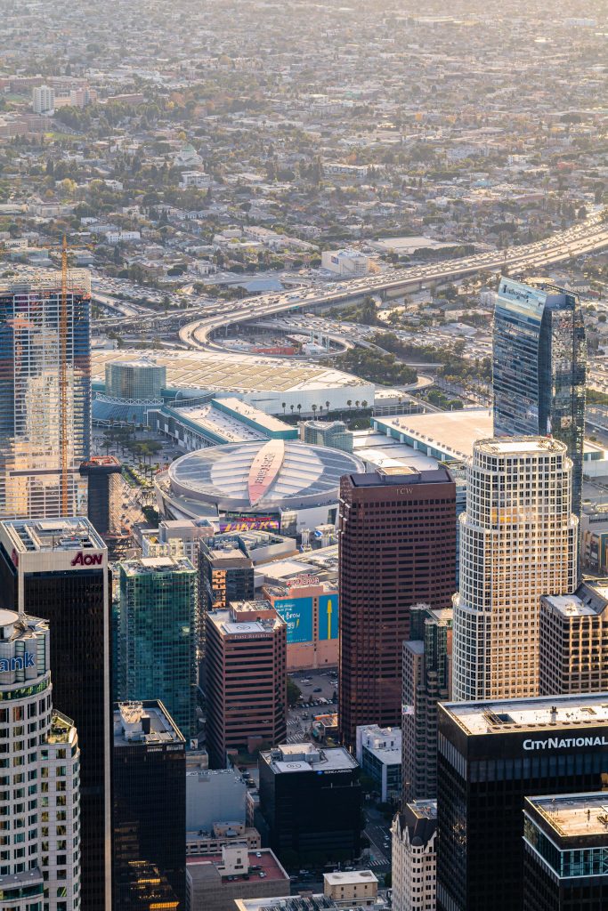 Downtown Los Angeles Cyrypto.com Arena - Aerial Photography - Toby Harriman