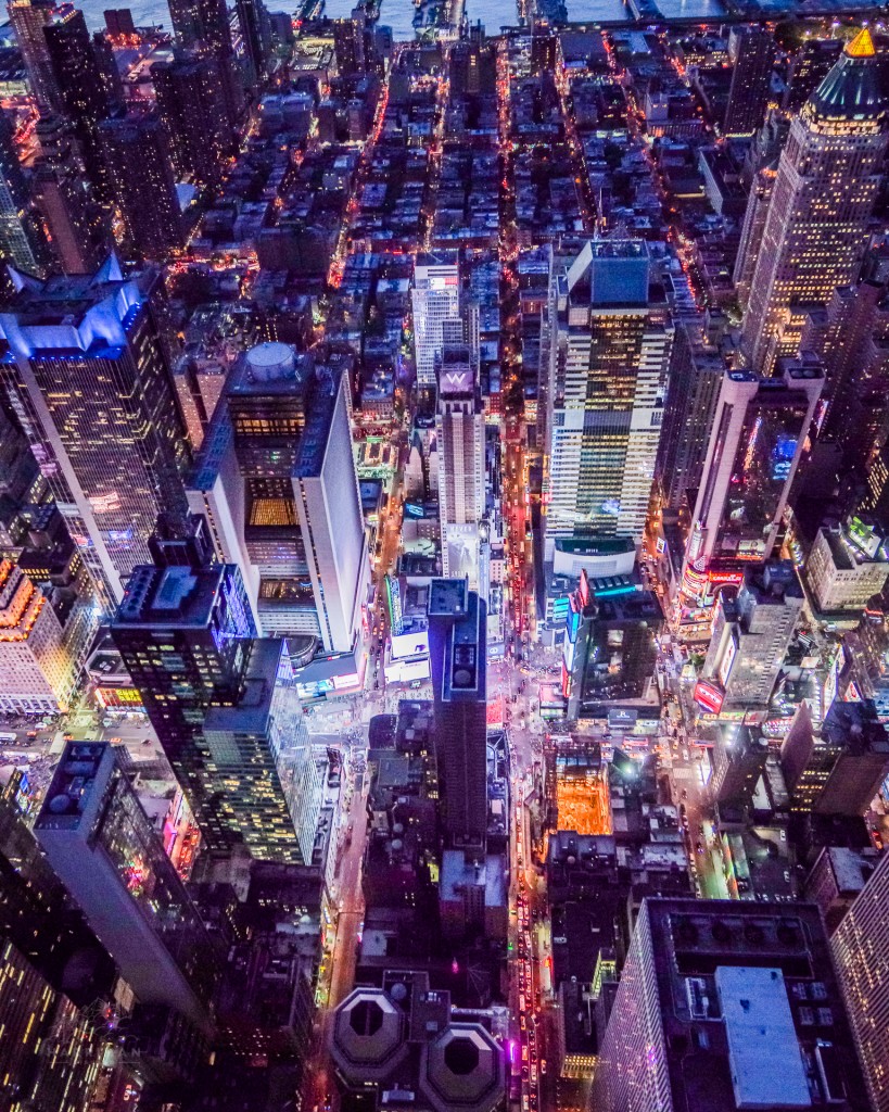 Times Square Aerial Night Pentax 645z Vertical - Toby Harriman