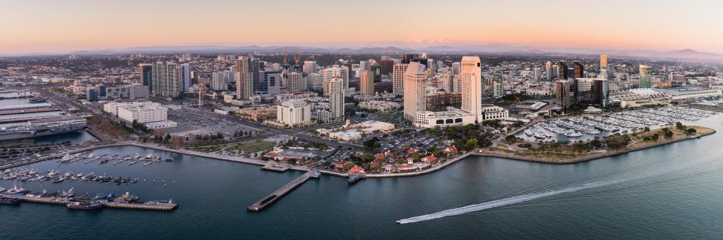Aerial San Diego Downtown Pano