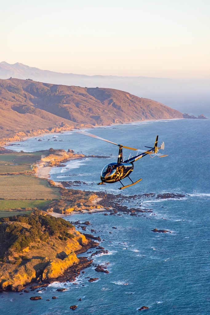 Air-to-Air with a Robinson R44 Helicopter on California Coast - Aerial Aviation Photography by Toby Harriman with Specialized Helicopters