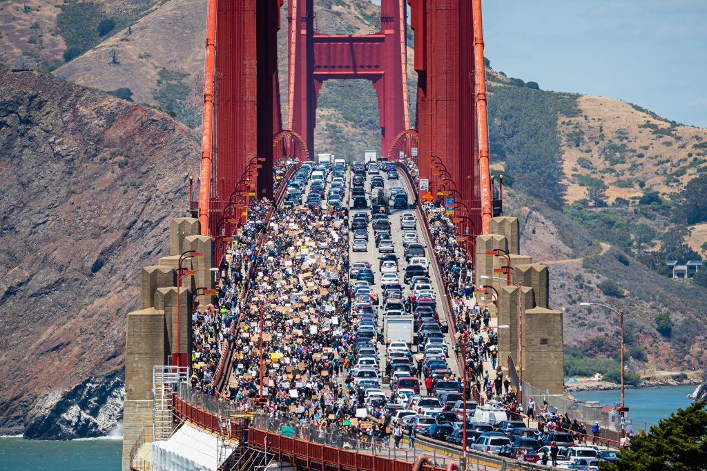 BLM Black Lives Matter Protest on Golden Gate Bridge San Francisco California - Documentary Photography by Toby Harriman - June 2020 - 2