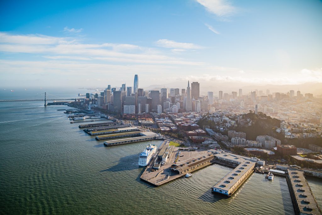 Cruise Ship at San Francisco Waterfront Embarcadero - Outdoor Travel Photography by Toby Harriman - 1