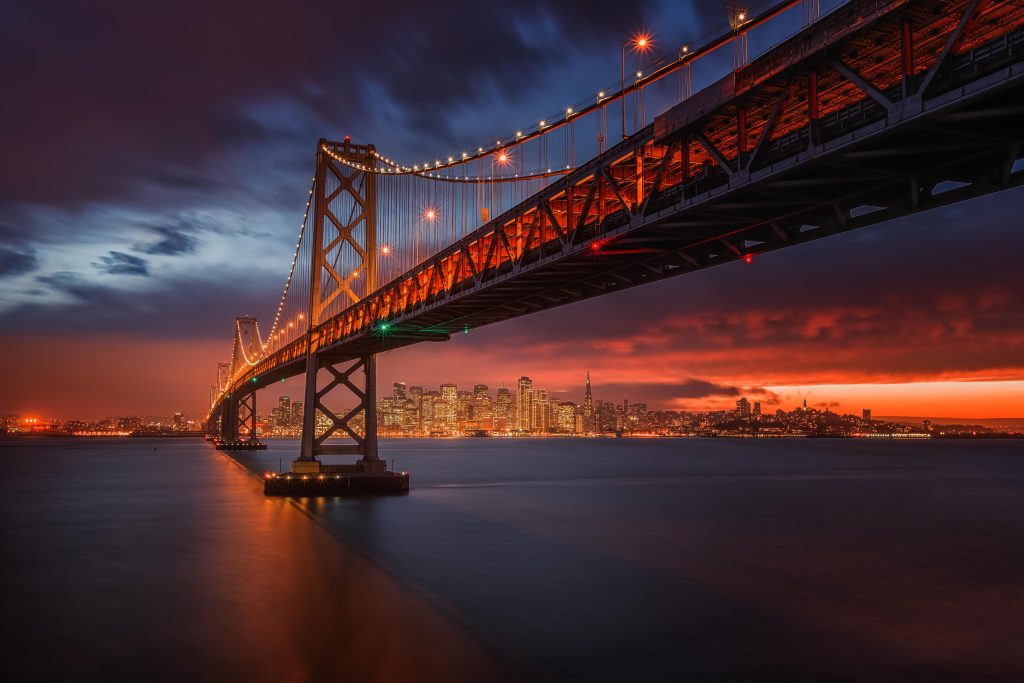 Fire Sunset over San Francisco Fine Art Print