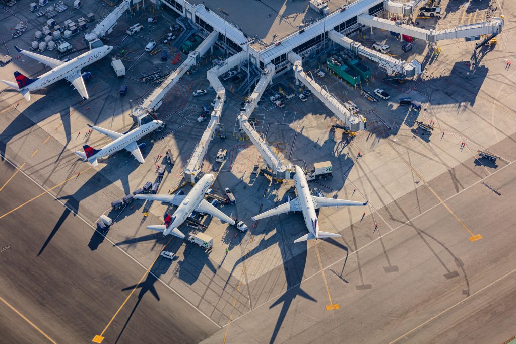 Delta Terminal Los Angeles International Airport LAX Aerial Phot
