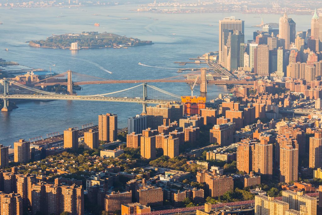 Manhattan Bridges to Brooklyn - NYC Aerial