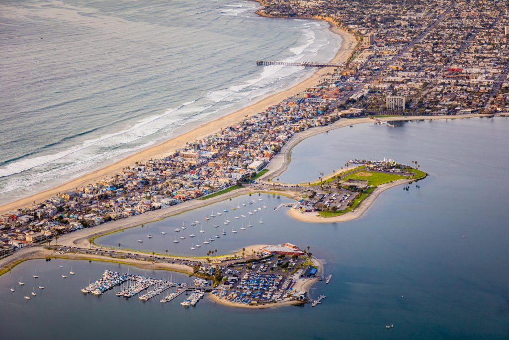 Mission Bay and the Bay View Villas of San Diego Aerial Photogra