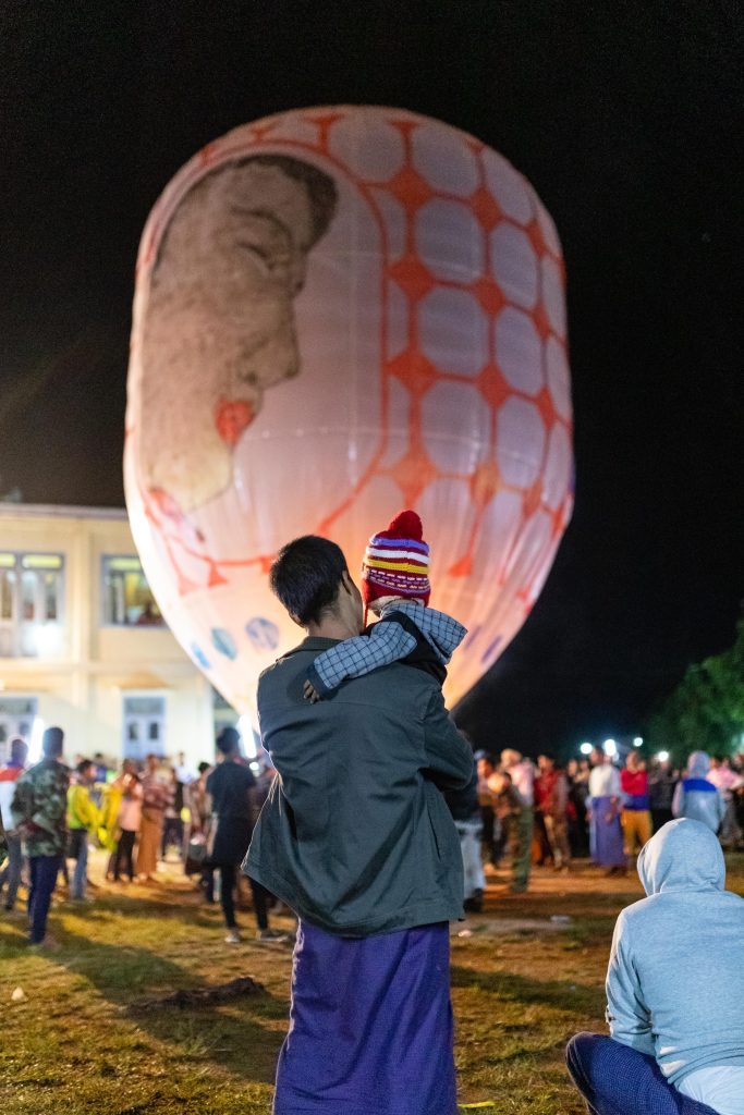 Pindaya Balloon Festival Myanmar father and Son