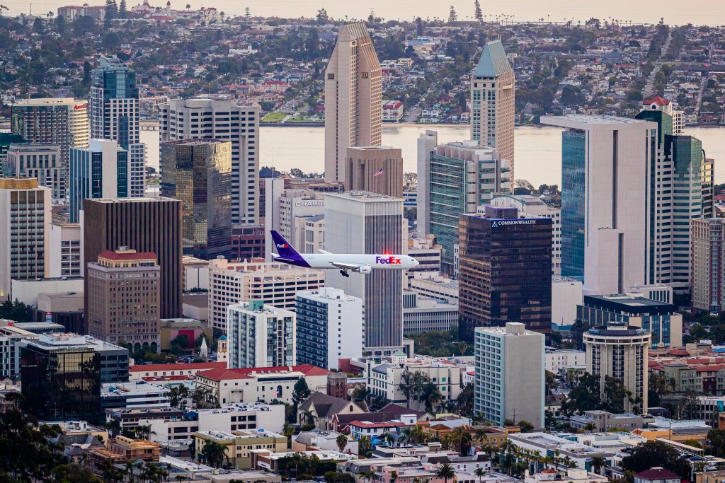 FedEd Cargo Landing San Diego International Airport Aerial Photo