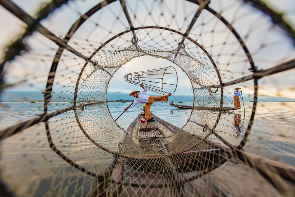 Performing Fisherman of Inle Lake Myanmar Fine Art