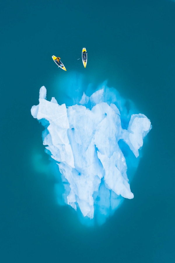 Paddleboarding Glacier Lake Icebergs NatGeo